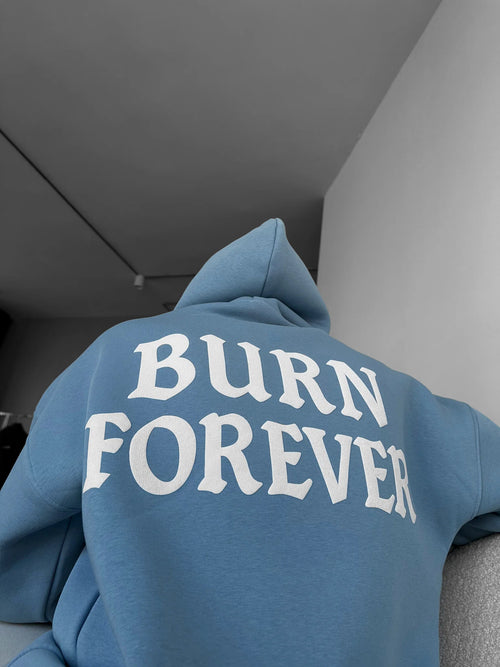 BURN FOREVER BABY BLUE OVERSIZED HOODIEE