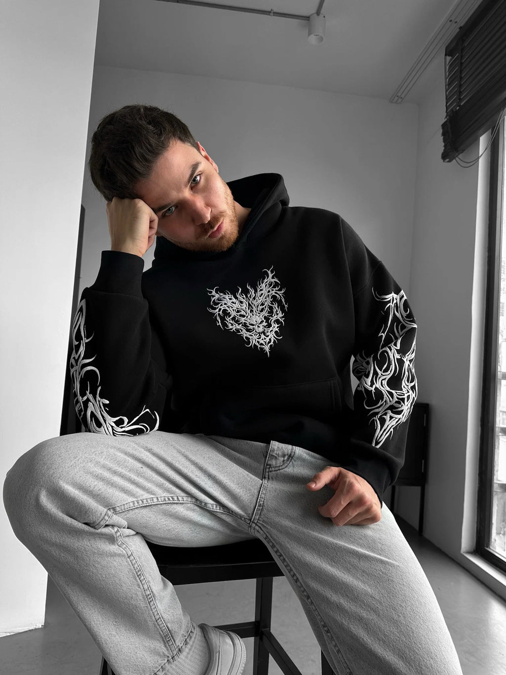 GOTHIC OVERSIZED HOODIEE