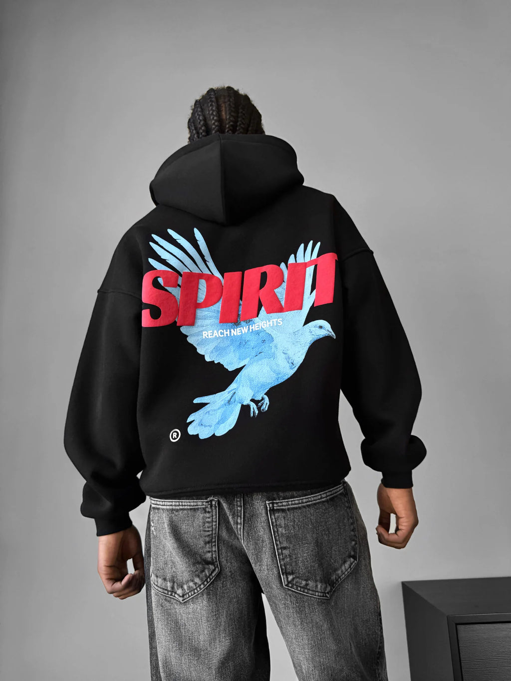SPRIT BLACK OVERSIZED HOODIEE