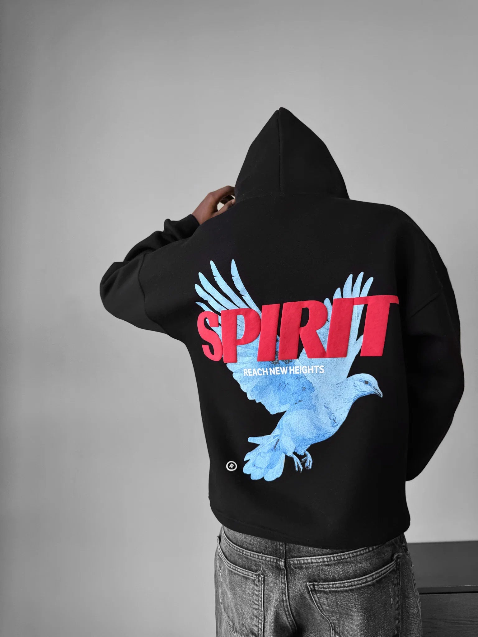 SPRIT BLACK OVERSIZED HOODIEE