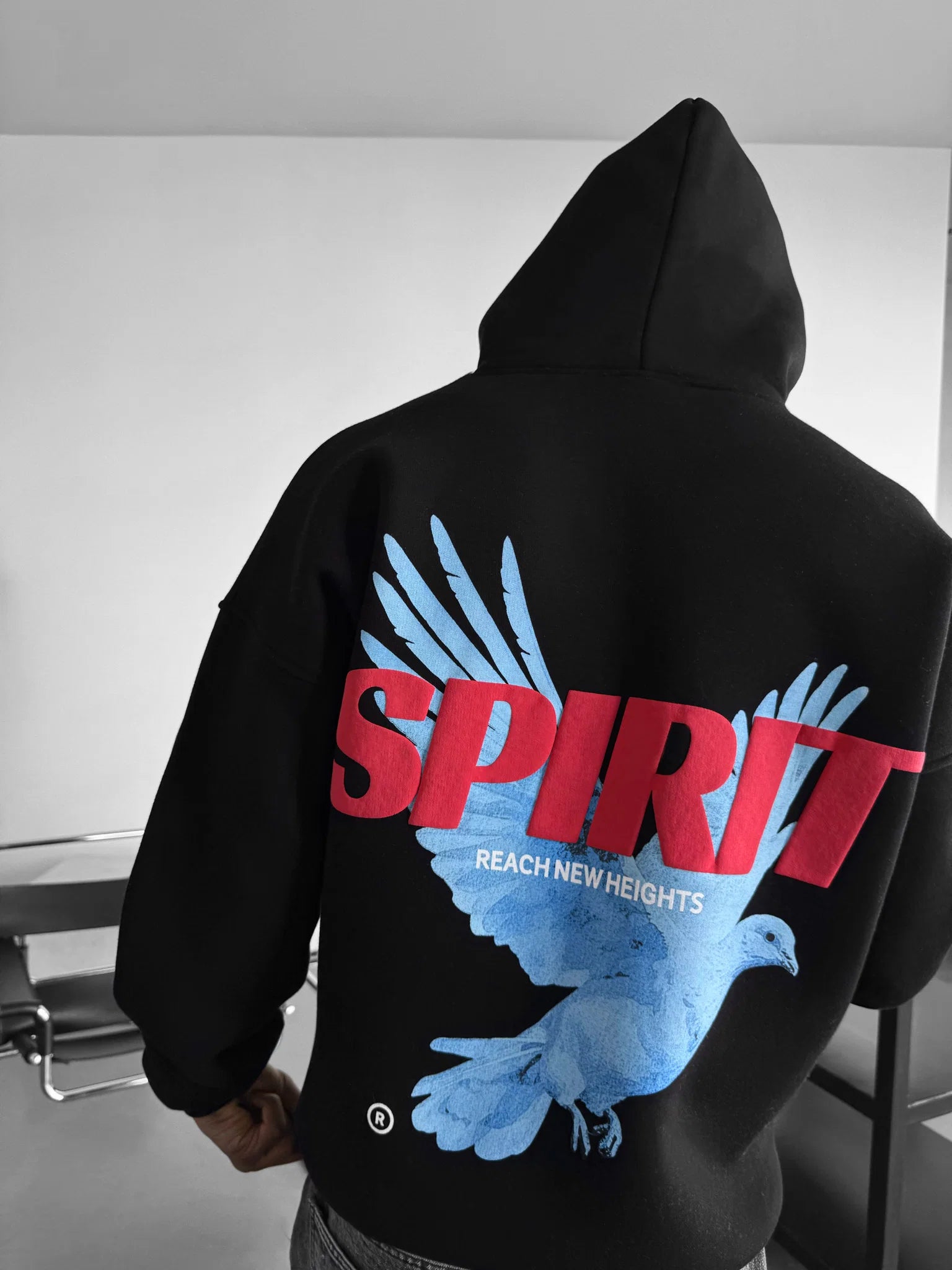 SPRIT BLACK OVERSIZED HOODIEE