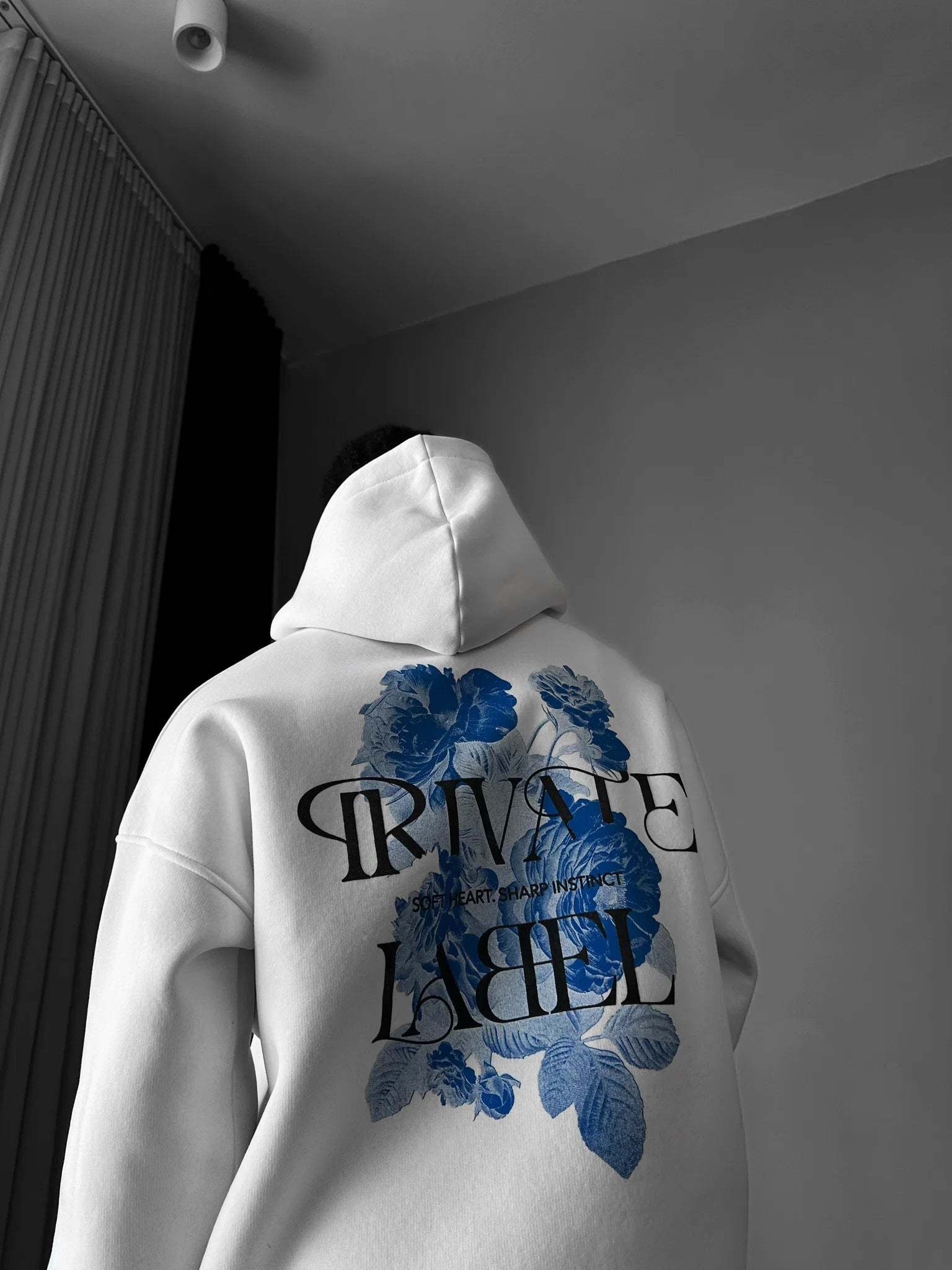 PRIVATE LABLE WHITE OVERSIZED HOODIEE